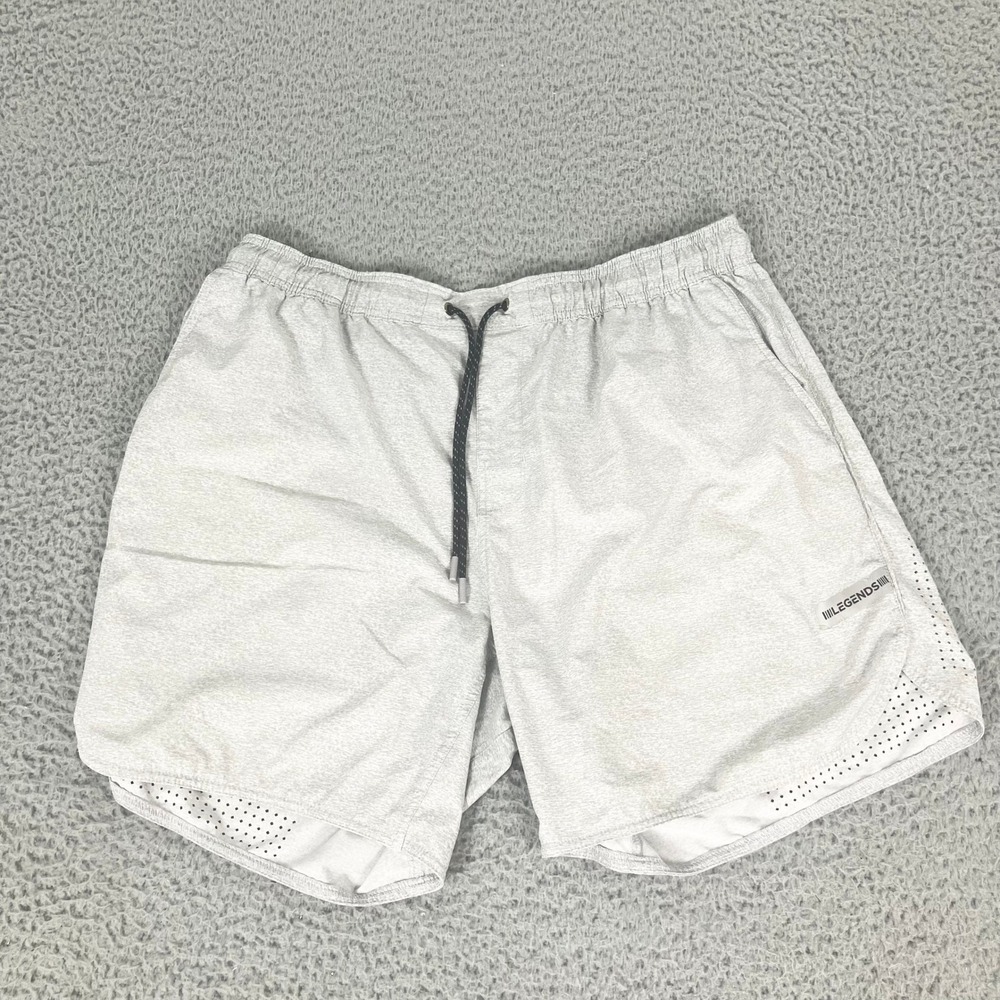Legends Luka Shorts Mens XXL Gray Performance Gym Training Stretch 7"